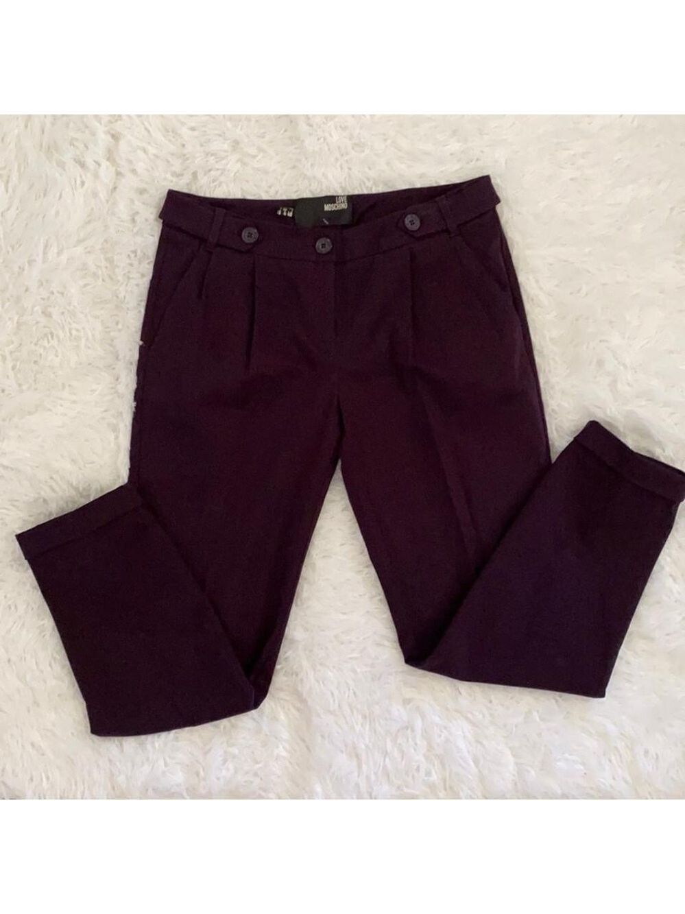Moschino vintage Y2K merlot purple pleated slacks